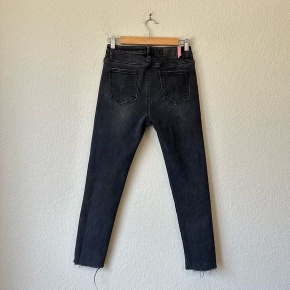 ACNE STUDIOS BLÅ KONST Cut-Off Skinny Jeans in Heathered Black - Picture 1 of 12